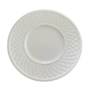 Set of 5 Oneida Waverly White Basket Weave Design Ceramic Saucer Plates 6"